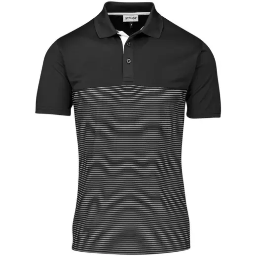 Mens Maestro Golf Shirt Black Front
